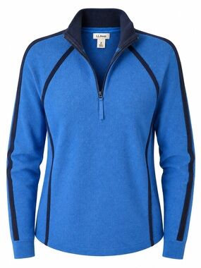 L.L. Bean Mariner Shaker Quarter-Zip Merino Wool Sweater Women’s Sz M